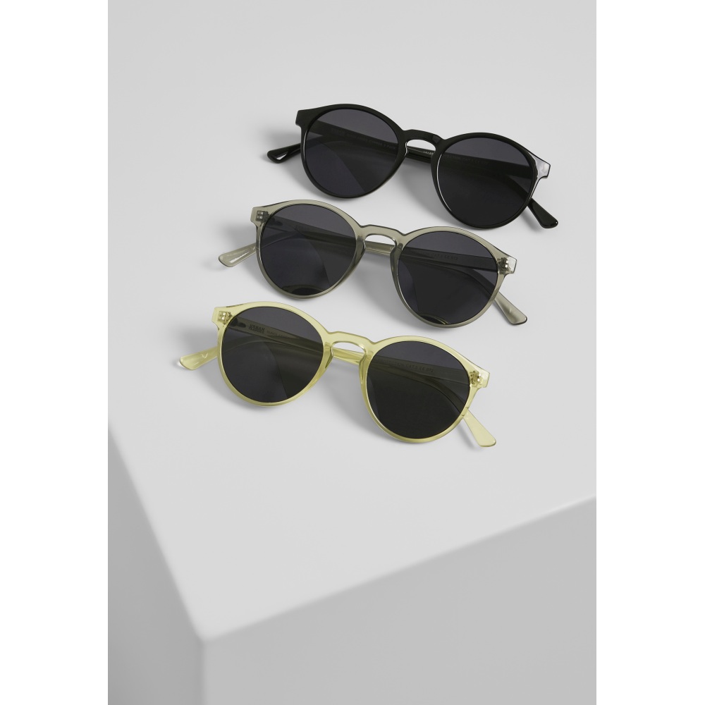 Urban Classics - Cypress 3Pack black/lightgrey/yellow Sunglasses - Multicolours
